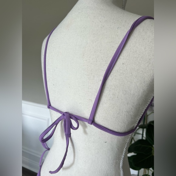 The Attico Triangle Two-Piece Swimsuit in Purple sz L - Picture 9 of 10